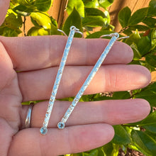 Load image into Gallery viewer, Aquamarine Textured Long Dangle Earrings