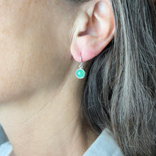 Load image into Gallery viewer, Green Chrysoprase Dangle Earrings