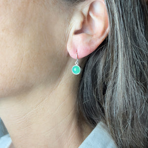 Green Chrysoprase Dangle Earrings