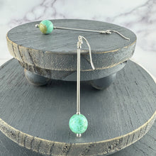 Load image into Gallery viewer, Blue Green Turquoise Bead Long Dangles