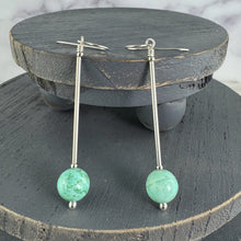 Load image into Gallery viewer, Blue Green Turquoise Bead Long Dangles