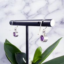 Load image into Gallery viewer, Faceted Amethyst Ear Wire Earrings