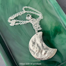 Load image into Gallery viewer, Big Moon Silver Pendant Necklace