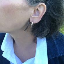 Load image into Gallery viewer, Classic II: Medium Size Round Silver Hoop Earrings