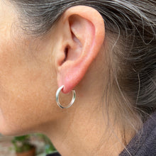 Load image into Gallery viewer, Classic II: Medium Size Round Silver Hoop Earrings