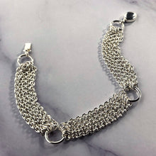 Load image into Gallery viewer, Silver Multi Strand Chain Bracelet
