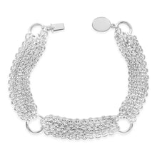 Load image into Gallery viewer, Silver Multi Strand Chain Bracelet