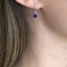 Load image into Gallery viewer, Faceted Amethyst Ear Wire Earrings