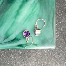 Load image into Gallery viewer, Faceted Amethyst Ear Wire Earrings
