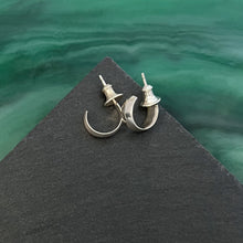 Load image into Gallery viewer, Classic III: Small Silver Wide Post Hoop Earrings