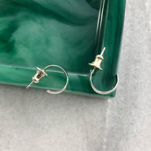 Load image into Gallery viewer, Classic III: Small Silver Wide Post Hoop Earrings