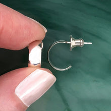 Load image into Gallery viewer, Classic III: Small Silver Wide Post Hoop Earrings