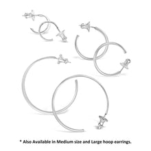 Load image into Gallery viewer, Classic III: Small Silver Wide Post Hoop Earrings