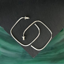 Load image into Gallery viewer, Impulse: Diagonal Square Post Hoop Earrings