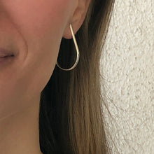 Load image into Gallery viewer, Halcyon: Silver Semi Oval Medium Size Hoop Earrings