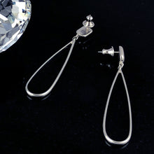 Load image into Gallery viewer, Rain: Silver Long, Slender Teardrop Dangle Post Earrings