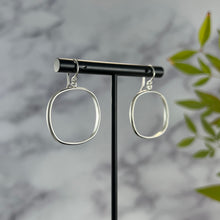 Load image into Gallery viewer, Good Vibes: Rounded Square Hoop Dangle Earrings