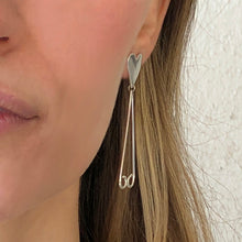 Load image into Gallery viewer, Juliet: Silver Heart Earrings with Dangles