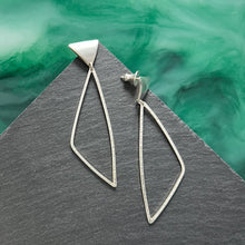 Load image into Gallery viewer, Swing: Triangle Silver Post Earrings and Dangles