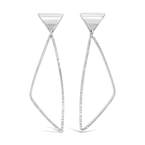 Swing: Triangle Silver Post Earrings and Dangles