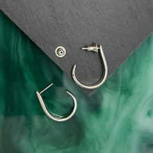 Load image into Gallery viewer, Piper: Carved Sterling Silver Post Hoops