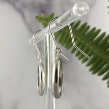 Load image into Gallery viewer, Bands: Dangle Silver Round Hoop Earrings