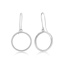 Load image into Gallery viewer, Bands: Dangle Silver Round Hoop Earrings