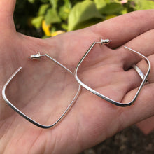Load image into Gallery viewer, Impulse: Diagonal Square Post Hoop Earrings