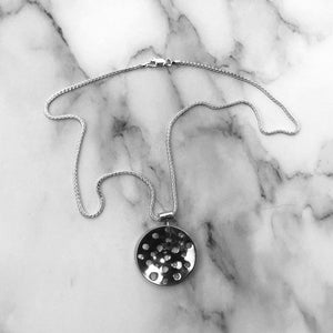 Silver Domed Pendant Necklace