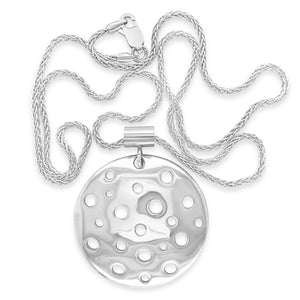 Silver Domed Pendant Necklace
