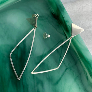 Swing: Triangle Silver Post Earrings and Dangles