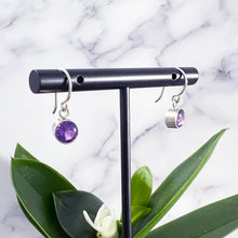 Load image into Gallery viewer, Faceted Amethyst Ear Wire Earrings