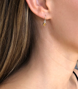 Citrine Cabochons Ear Wire Earrings