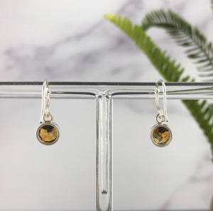 Citrine Cabochons Ear Wire Earrings