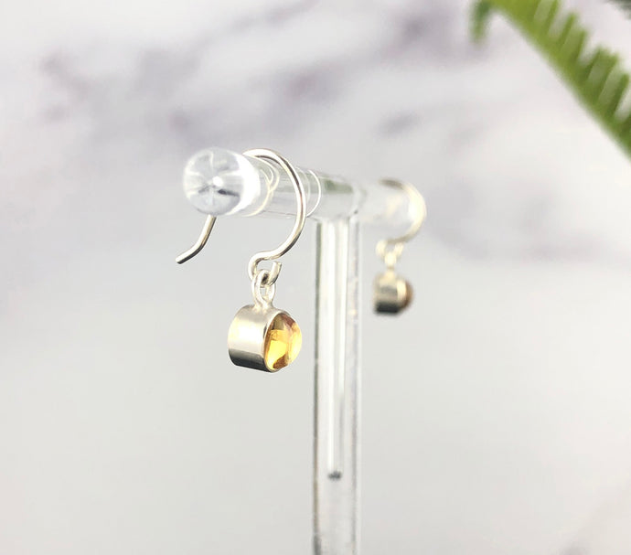 Citrine Cabochons Ear Wire Earrings