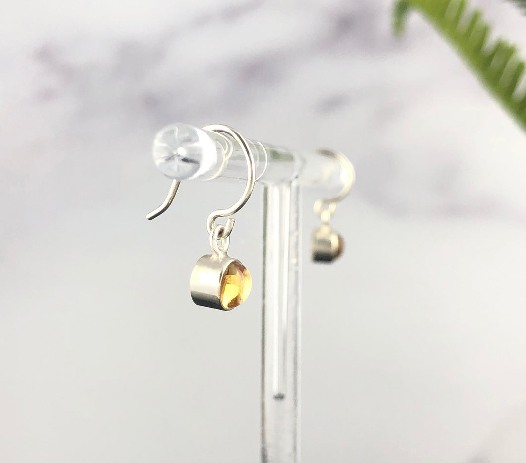 Citrine Cabochons Ear Wire Earrings