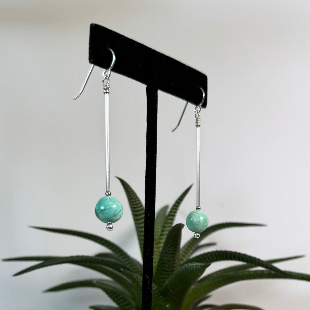 Blue Green Turquoise Long Dangles