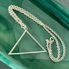 Load image into Gallery viewer, Large Silver Triangle Necklace