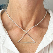 Load image into Gallery viewer, Large Silver Triangle Necklace