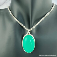 Load image into Gallery viewer, Chrysoprase Oval Pendant Necklace