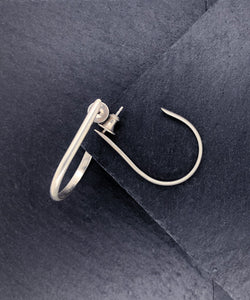 Halcyon: Silver Semi Oval Medium Size Hoop Earrings