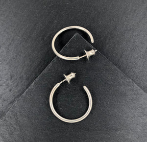 Cycles: Medium Size Silver Hoop Earrings