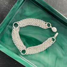 Load image into Gallery viewer, Silver Multi Strand Chain Bracelet