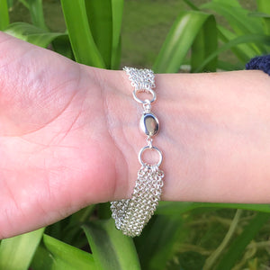 Silver Multi Strand Chain Bracelet