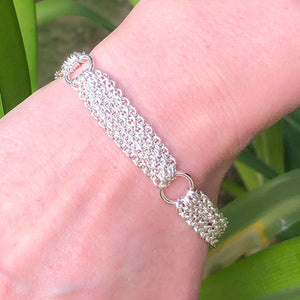 Silver Multi Strand Chain Bracelet