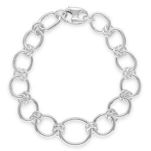 silver bracelet on white background