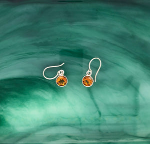 Citrine Drop Earring Dangles, Ear Wire Earrings, November Birthstone, Faceted Gemstones