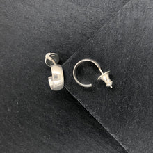 Load image into Gallery viewer, Classic III: Small Silver Wide Post Hoop Earrings