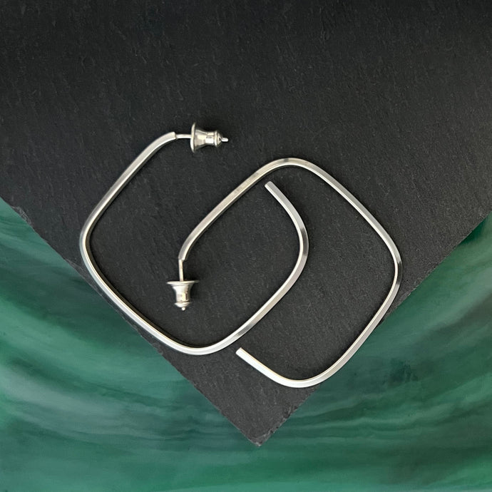 Impulse: Diagonal Square Post Hoop Earrings