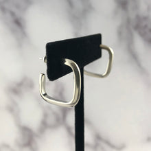 Load image into Gallery viewer, Balance: Medium Size Square Silver Hoops